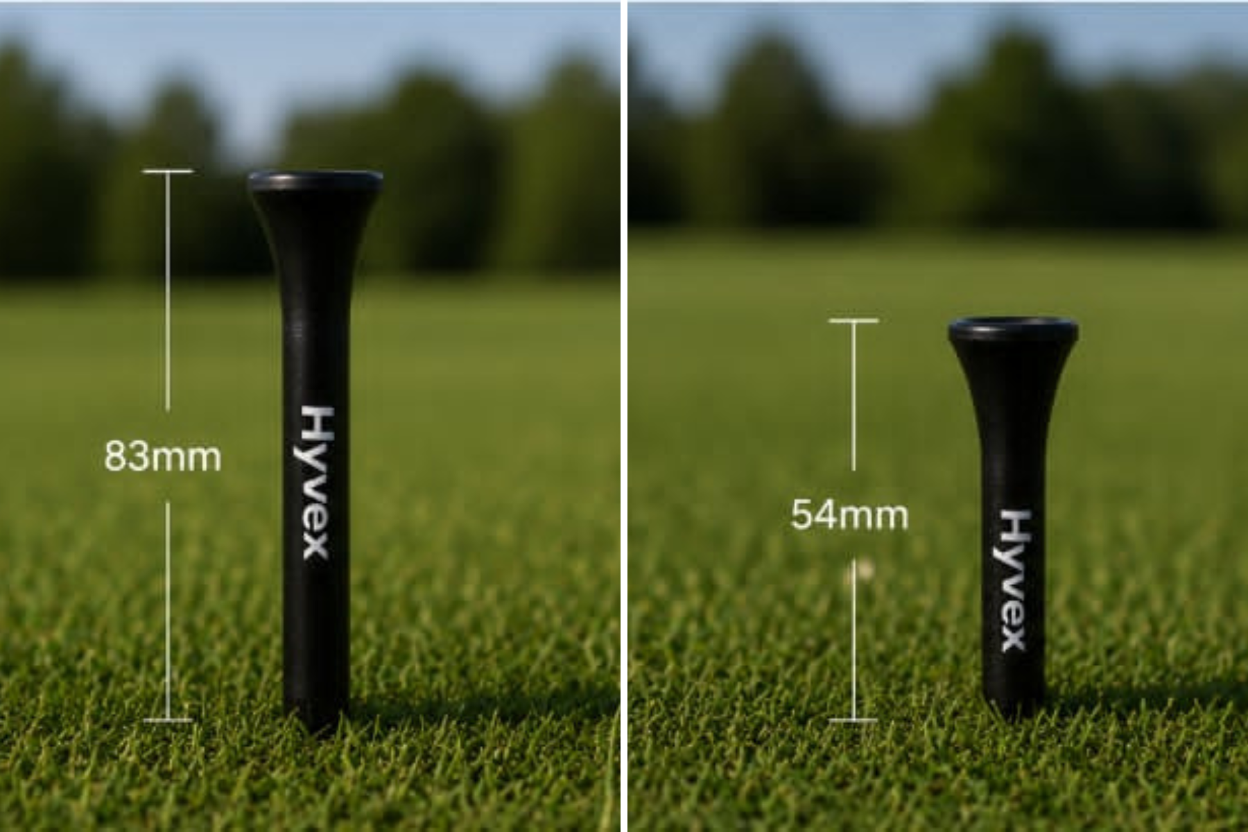 Hyvex – 100 Black Bamboo Golf Tees (83mm & 54mm Mix)