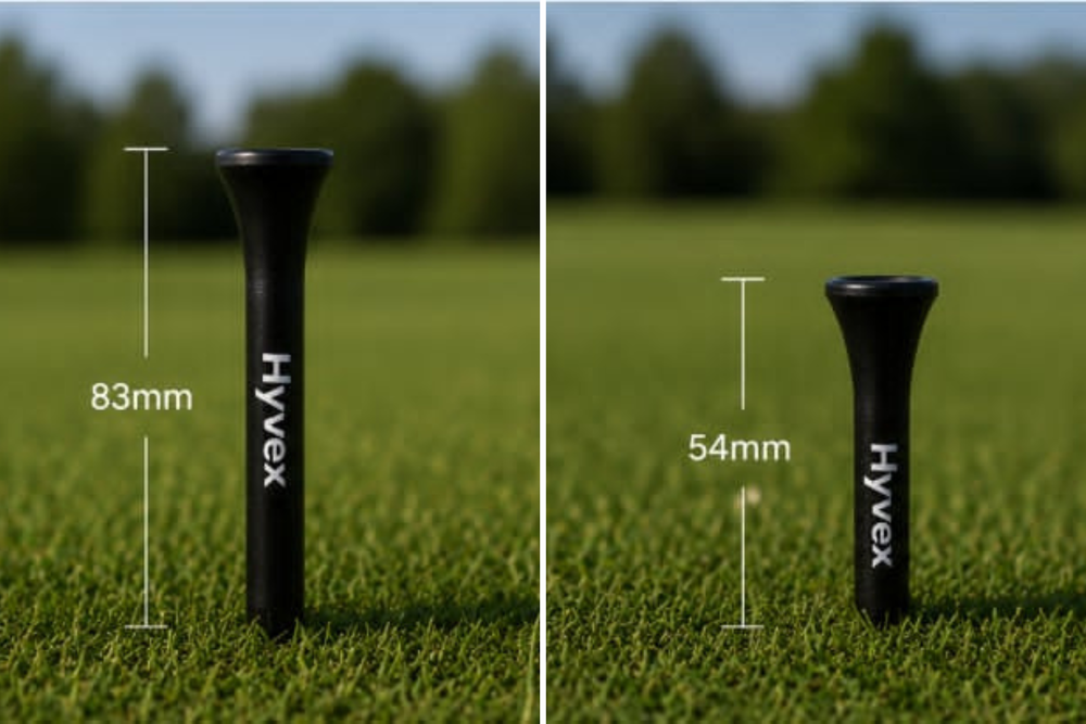 Hyvex – 100 Black Bamboo Golf Tees (83mm & 54mm Mix)