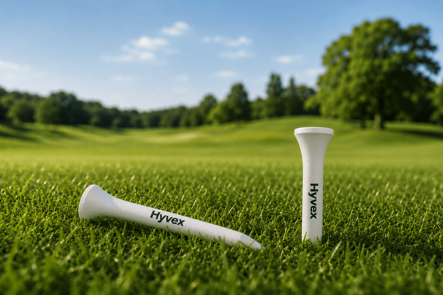 Hyvex – 100 White Bamboo Golf Tees (83mm & 54mm Mix)